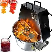 Commercial Food Stirrer Pot, Automatic Mixer Machine with Double Stirring Paddle, Auxiliary Fan & Lighting Lamp, 10l Stainless Steel Stand Mixer for Making Jam/Sauce/Filling