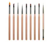 9x Acrylic Nail Art Brush Pen UV Gel Painting Drawing Liner Polish Brushes Tool