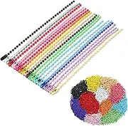 200Pcs Ball Beads Chain Bulk, 4.72 Inch Ball Chain Keychains, Mixed Color Keychains Rings Metal Chains Dog Tag Metal Chains with Connectors for DIY Craft Jewelry Hanging Christmas Ornaments
