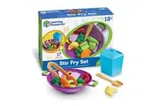 Learning Resources New Sprouts Stir Fry Play Food Set, Toy Wok, Pretend Play Toys for Toddlers, Kitchen Toys, 17 Piece Set, Ages 18 mos+
