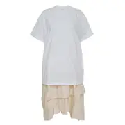 [3.1 Phillip Lim] Os T-Shirt Combo Dress With Ruffl