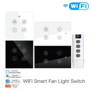 For Alexa Google Home Wifi RF Smart Ceiling Fan Light Wall Switch Remote Control
