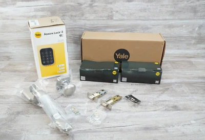 Yale Assure Lock 2 Touchscreen with Wi-Fi and Ridgefield Handle in Satin Nickel