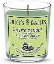 Price's - Chef's Jar Candle - Odour Eliminating Candle - Made with Basil, Patchouli & Geranium Extracts - Clean, Fresh, Quality Fragrance - Long Lasting Scent