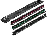 Rulex 150mm 15cm mini black metal triangular scale ruler with coloured stripes and Scales: side 1 – 1:1 & 1:5, side 2 – 1:20 & 1:10, side 3 – 1:50 & 1:100