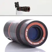 Telephoto PRO Clear Image Lens Zooms 8 times closer! For all Smart Phones &amp; Tablets with Camera - Color: Black/Red