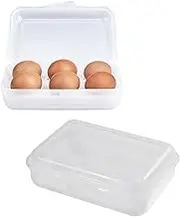 6 Grid Egg Rack Storage Box, Clear Holder Container for Camping, Picnicking, Traveling, Kitchen, Refrigerator, Outdoor Portable Tray