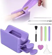 Annickee Dip Powder Tray Kit - Starter Set for French Manicure and Home DIY - Nail Art Brush and Recycling Tray System Included