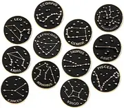 [WRITWAA] Alloy Lapel 12pcs Enamel Star Sign for Women Fashion Brooches