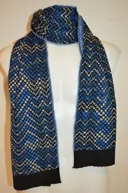 MISSONI Man's Wool Blend Design Scarf NEW Size 12.5 in x 67 in Made in ITALY