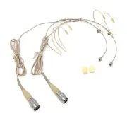 2(Pair) Double Earhook Headset Microphone w/ 4 pin mini XLR for Audio Technica
