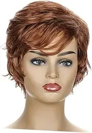 IWOWHERO Elegant Old Lady Wig Short Curly Brown Wig for Women Safe and Hair Cover for Daily Use