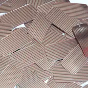 Sequin Rectangle 1.5" Red Silver Pinstripe Metallic Couture Paillettes