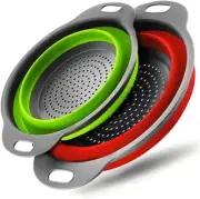 Collapsible Colander kitchen sink strainer Silicone Kitchen Strainer Set of 2