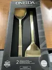 Oneida Modern Pillar Chefs Table Salad Servers Gold