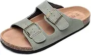 [XUEMML] Slide Sandals for Mens Open Toe Adjustable Straps with Comfy Arch Support Athletic Orthotic Beach Flip Flops Men Summer Sport Shoes (Color : Green, Size : 40 EU)