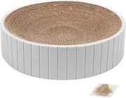 Round Cat Scratching Board,Wear-Resistant?Corrugated Scratch Pad for Cat Kitten Training Toy - Cat Scratching Pad with Wear-Resistant Scratch Textures Design Prevents Furniture Damage Weh-au