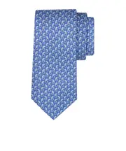 Feline print tie One size Sky blue/white