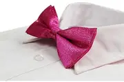 Mens Hot Pink Sparkly Glitter Patterned Bow Tie