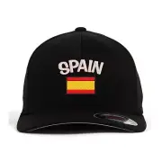 Spain flag embroidered flexfit flex fit baseball cap, National flag cap