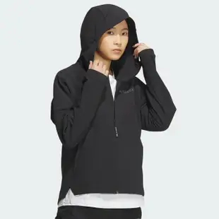 【adidas 愛迪達】外套 女款 運動連帽外套 W S.S BRUSH JKT 黑 IS0304