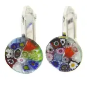 GlassOfVenice Murano Glass Millefiori Clip Earrings - Multicolor
