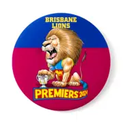 BRISBANE LIONS SYDNEY SWANS AFL 2024 Grand Final Premiership Badge Button 57mm