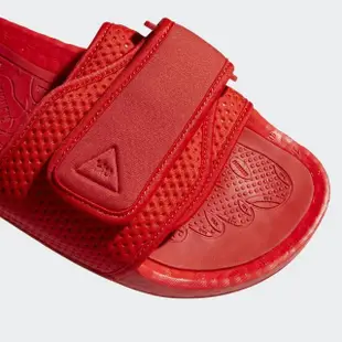 【adidas 愛迪達】PHARREL WILLIAMS CHANCLETAS HU PW BOOST SLIDE 菲董聯名 限量 拖鞋 紅色(FY6140)