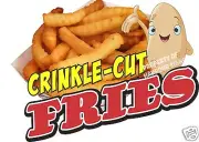 Crinkle Cut Fries Concession Decal 14" Restaurant Food Truck Van Vinyl Menu Sign