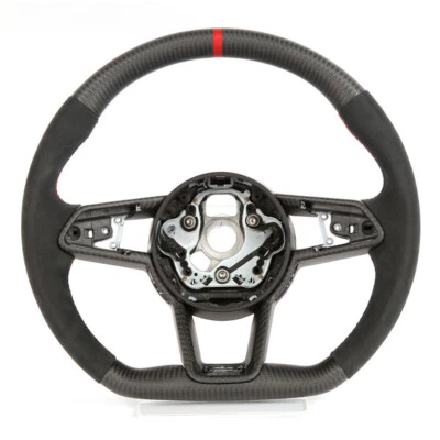 Matte Carbon Fiber Alcantara Steering Wheel for Audi TT TTRS R8 with CF trim 16+ (for: Audi)