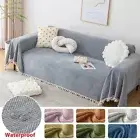 Sofa Cover with Tassels Non-slip Anti-cat Scratch L-Shaped Corner Sofa Protector