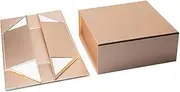 Geli Gift Box with Lid, Collapsible Bridesmaid Groomsmen Proposal Box with Magnetic for Presents,Wedding Christmas Birthdays Gift (33x25x12, Gold)