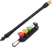 Antallcky Pressure Washer Replacement Spray Wand with 5 Spray Tips and Belt Clip Nozzle Holder, Pressure Washer Wand Compatible with Ryobi RY14122, Pressure Washer Accessories Kit for # 308494075