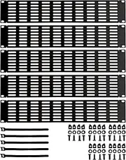 Ferstnor 2U Steel Blank Panel Vented for 19 inch Server Rack Durable Mount Spacer for Network Cabinet 5 Pack Complete with Installation Hardware and Cable Tie
