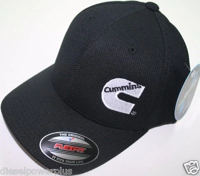 Cummins hat ball cap fitted flex fit flexfit stretch cummings dry black wicking!