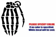 Hand Grenade Skeleton Graphic Die Cut decal sticker Car Truck Boat Window 12"