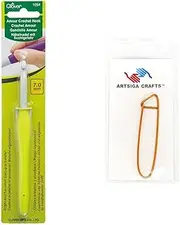 Clover Amour Crochet Hook Size 7mm Bundle with 1 Artsiga Crafts Stitch Holder 1054
