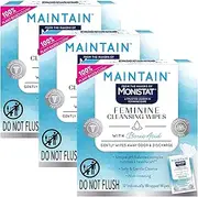 Monistat Maintain Feminine Wipes with Boric Acid for Feminine Care, Fragrance Free, 12 Ct, 3 Pk