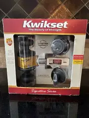 Door Lock Deadbolt Key On One Side Reversible Lever SmartKey Combo Set Bronze