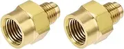 uxcell Brass Pipe fitting, 7/16"-20UNF Flare Male to 1/4NPT Female Thread, Tubing Adapter Hose Connector, for Air Conditioner Refrigeration, 2Pcs