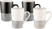 Bundanoon Tube Mug 4 Pieces Set, Monochrome Hem