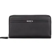 Large Capacity Business Casual Men's Soft Leather Clutch Bag With Double Layer Black Bags