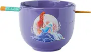 Silver Buffalo Disney Princess Ariel Painted Moon 20oz Ceramic Ramen Bowl with Chopsticks