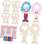 ORFOFE 1 Set Mermaid Mirror Birthday Crafts for Hand Mirror Decoration Princess Party Favors Mermaid Paint Crafts Craft Birthday Favors DIY Mirror Kit for Boxwood