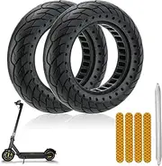 Solid Rubber Tire 10x2.5 Inch for Ninebot Segway MAX G30 G30P G30LP Electric Scooter, Honeycomb Explosion-Proof Double Shock Absorption Front/Rear Tire Replacement Accessories 2PCS