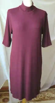 OLD NAVY TURTLENECK SHORT SLEEVE SWEATER DRESS RIBBED BURGUNDY NEW LARGE TUNIC