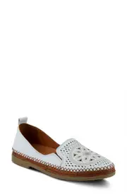 Spring Step Ingrid Flat in White Leather at Nordstrom, Size 9Us