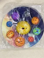 Set of 2 Bubble Fidget Pop It Toys, Galaxy Solar System, 7", NIP