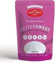 Miss Jones Baking BetterSweet MonkFruit & Erythritol Sweetener, Keto & Paleo, White Granular (Pack of 1)