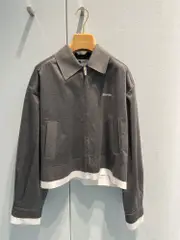 Miu Miu Zip-Up Shirt Jacket IT40 Gris Ardoise/Blanc